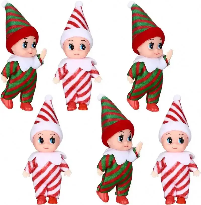 Hot Sale Shelf Christmas Decorative Stripe baby elf doll Xmas Ornaments Gifts For Kids