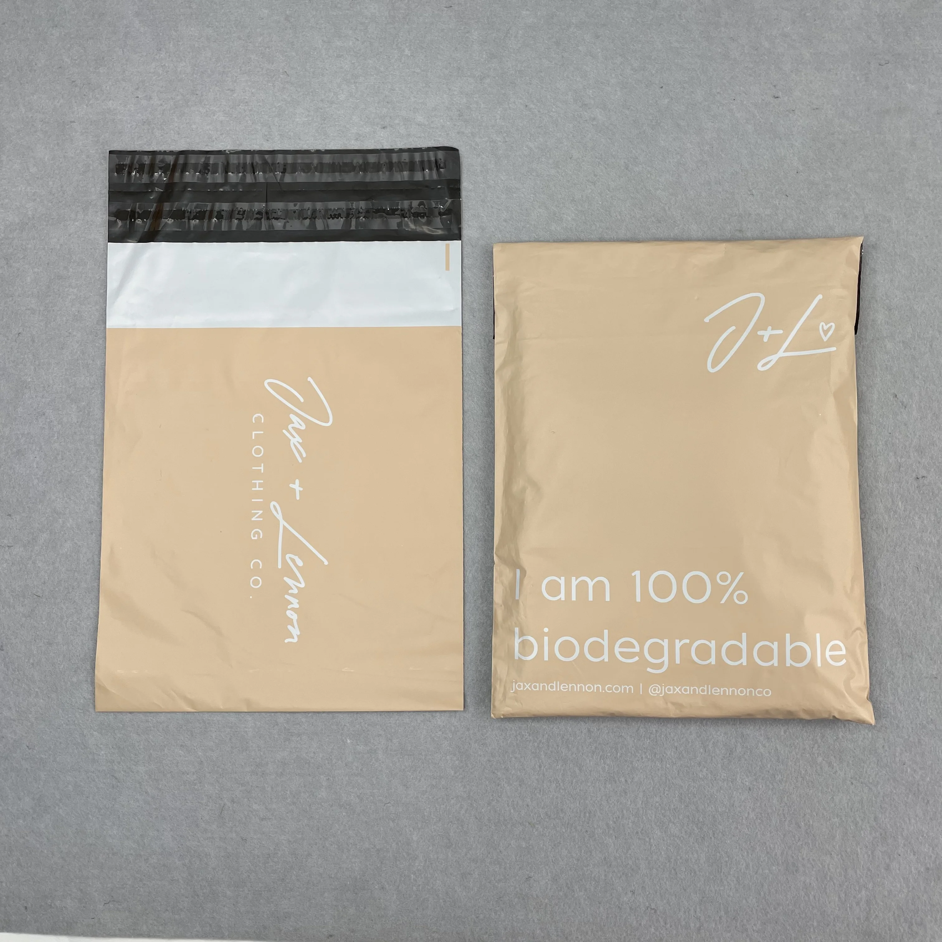 Custom clothing packaging double seal self adhesive peach poly mailer shipping envelope plastic mailing bags with your own logo