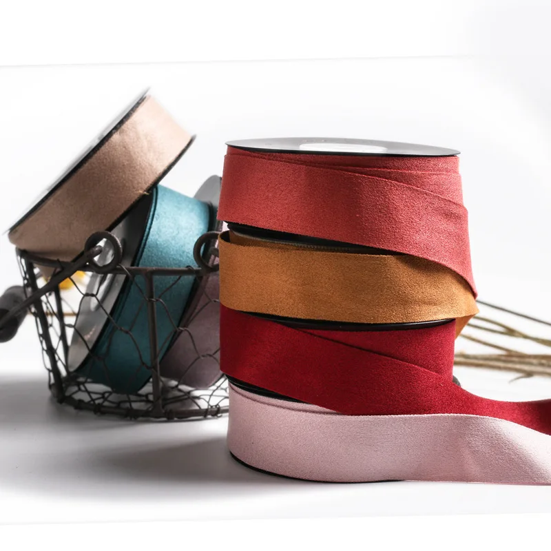 matt deerskin webbing polyester cotton velvet ribbon brushed satin ribbon for bow clothing