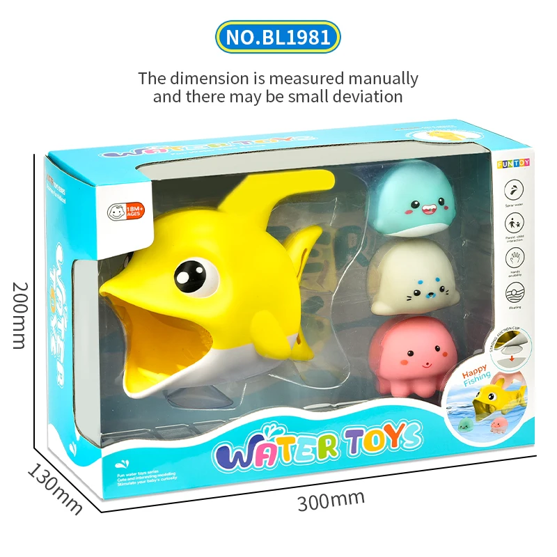 kouyikou Hot selling summer Outdoor Beach Toy Safety EVA Material Water Dolphin fishing toy with DOLL baby bath set toy