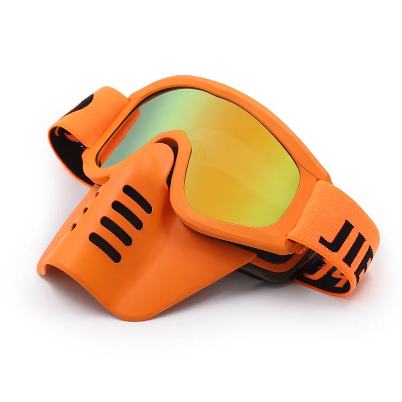 Jiepolly Fashion Design Goggle Air Face Mask Hd Lens Modular Mask Moto Mx Comfortable Motorcycle Skiing Winter Full Face Mask