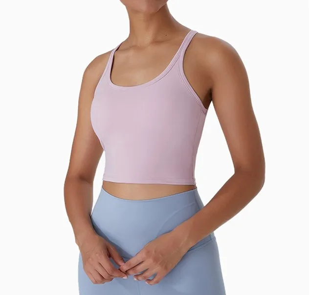 Wholesale Women Tank Top 2XL High Quality Padded Y-back Vest Sleeveless Compression Workout Crop Tops For Women