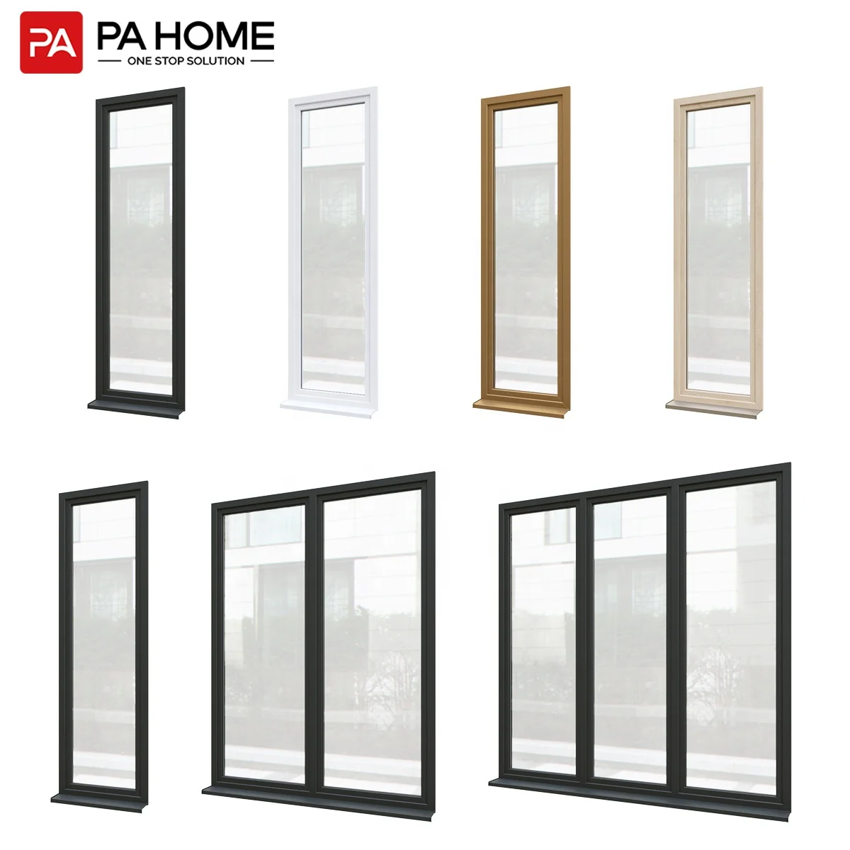 PA commercial hotel sliding casement folding others aluminium glass windows