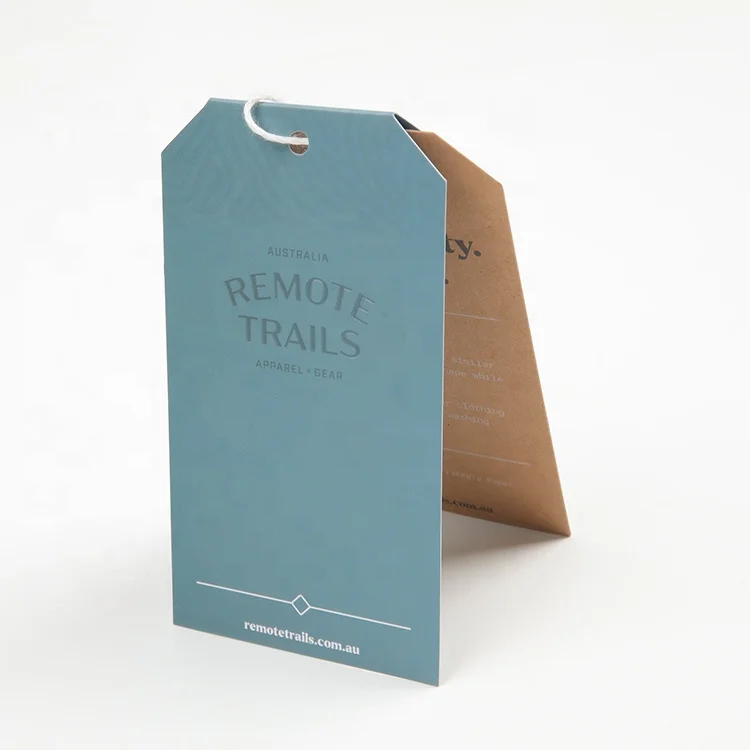 Paper Hangtag Supplier Custom Brand Logo Garment White Cardboard Hang Tag with String and Safety Pin