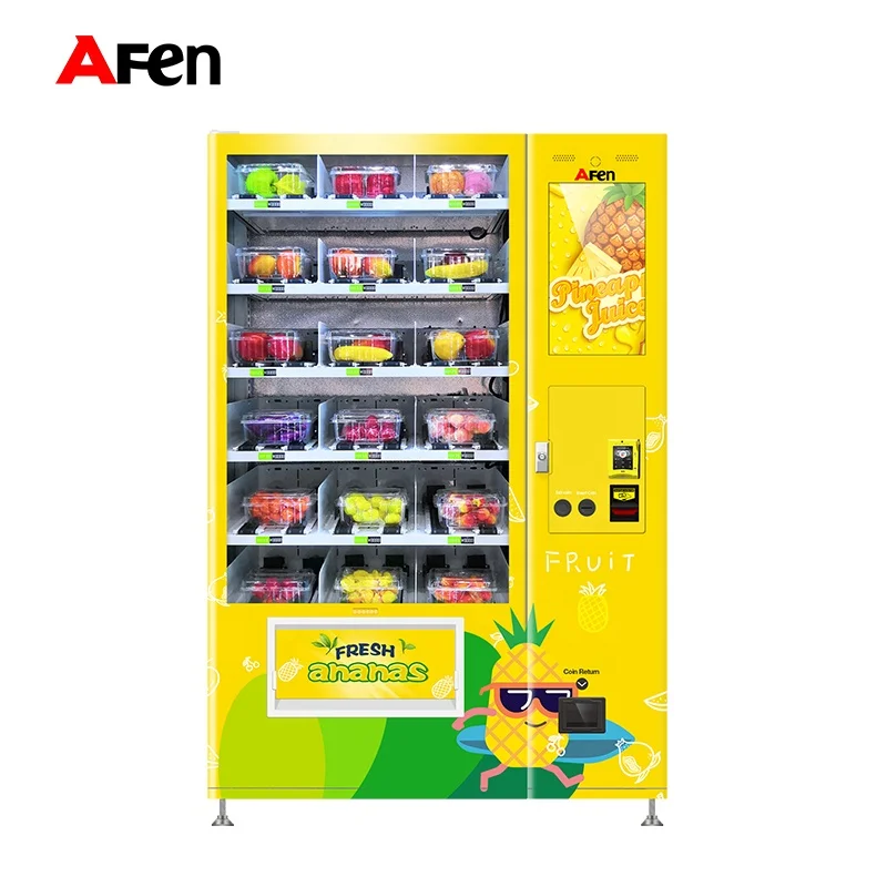 AFEN Belt Conveyor Refrigerated Vending Machine Dispense Trail Mix Baked Chips For Fragile Things