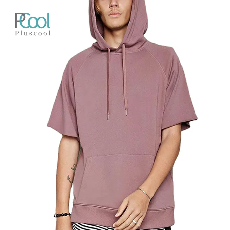 wholesale comfortable and breathable men short sleeve gym fitness sleeveless hoodies