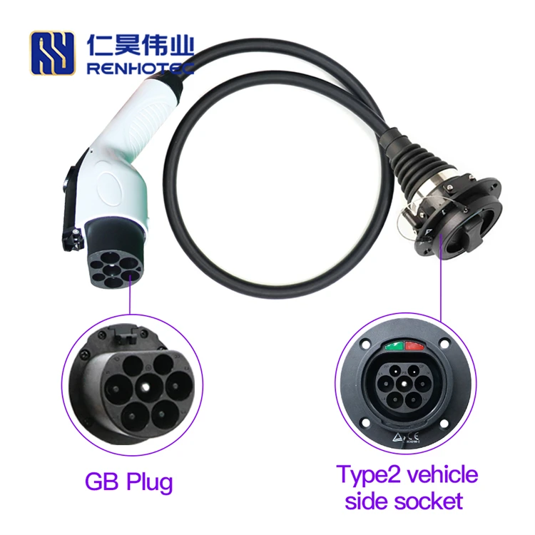 Type 2 Socket to GB/T Plug ID4 Converter CCS Adapter to GBT