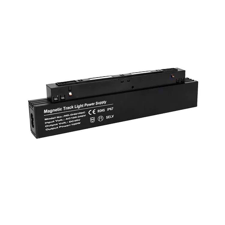 Wholesale Price 2020 All New Design Slim  DC 48V 100W Magnetic Track Switching Power Supply for Magnetic Track Lights