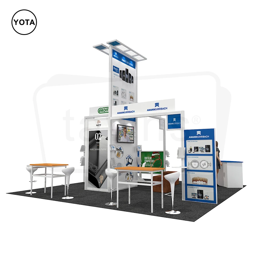 Tawns Portable Tradeshow Booth Display Stand Modular 20X20ft Exhibition Booth 6X6 Trade Show Booth Equipment with Custom Logo