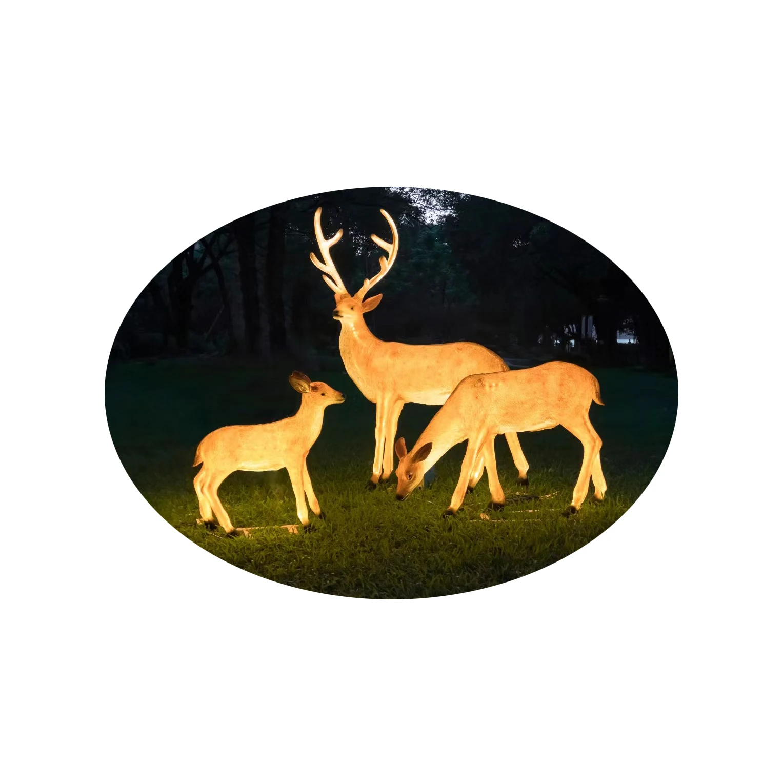 Simulated animal shaped lamp resin sika deer luminous deer cultural and tourism shaped landscape lamp