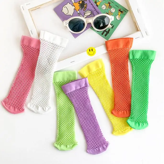 Ruffle baby girl knee high custom fishnet slouch socks kids frills lace socks baby girl ball socks toy wrist rattle anti slip