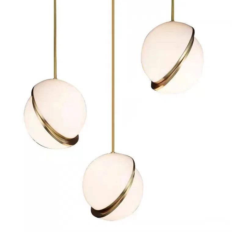Factory price Nordic modern Chandelier indoor decor art glass round half ball pendant lamp