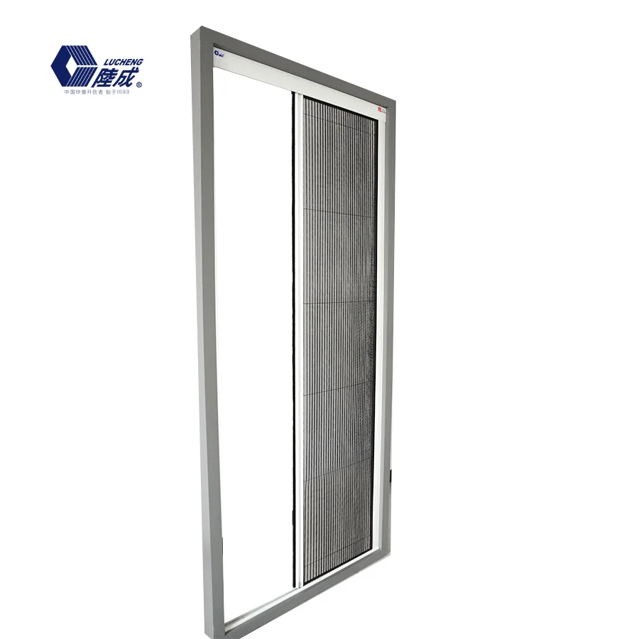 Factory wholesale fly screen door mosquito net pleated mesh for folding screen door
