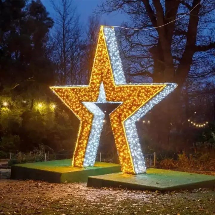 High Quality Christmas Decoration 2d Star Group Lighting Outdoor Led Star Shape Led Motif Lights