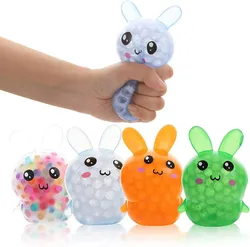 New Easter Bunny pressure ball squeeze pinch release ball decompression color beads decompression