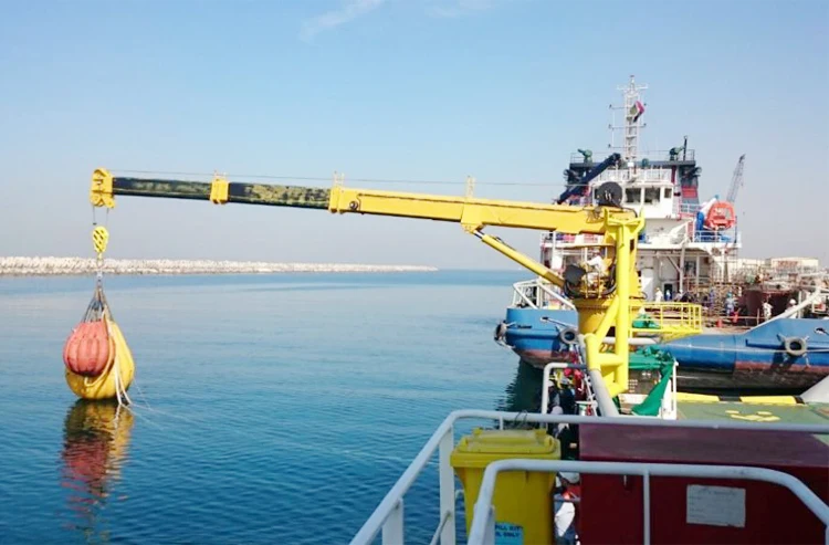 Remote control telescopic boom complete marine crane hydraulic crane 2 ton for marine crane