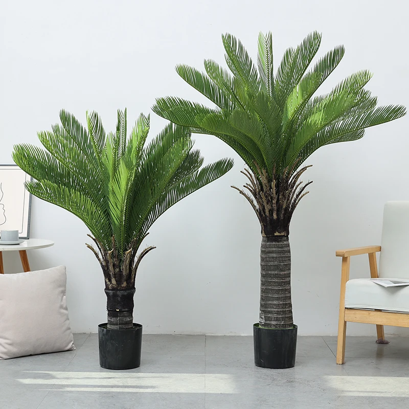 Artificial Plant Green Indoor Outdoor Decorative Tree Sago Cycas Revoluta in Pot Tropical Tree Bonsai