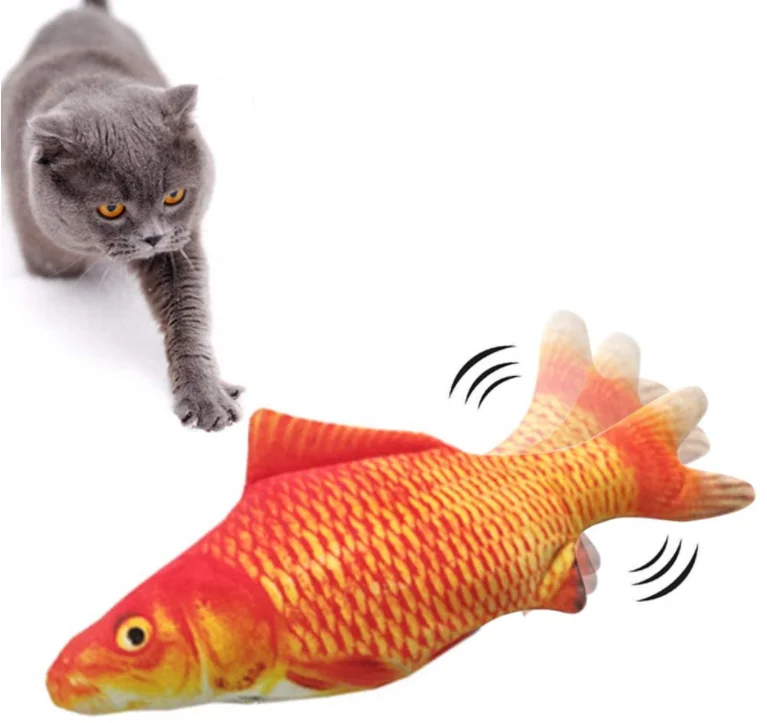 Electric Moving Fish catnip cat toy Flopping Fish with Catnip Interactive Cat Toys Plush