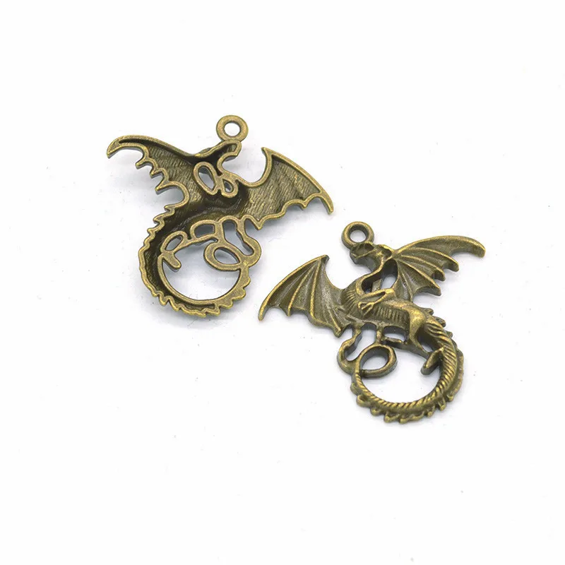 Antique Silver tone/Antique Bronze Flying Dragons Pendant Charm/Finding  Bracelet Necklace Charm  DIY Accessory Jewelry Making