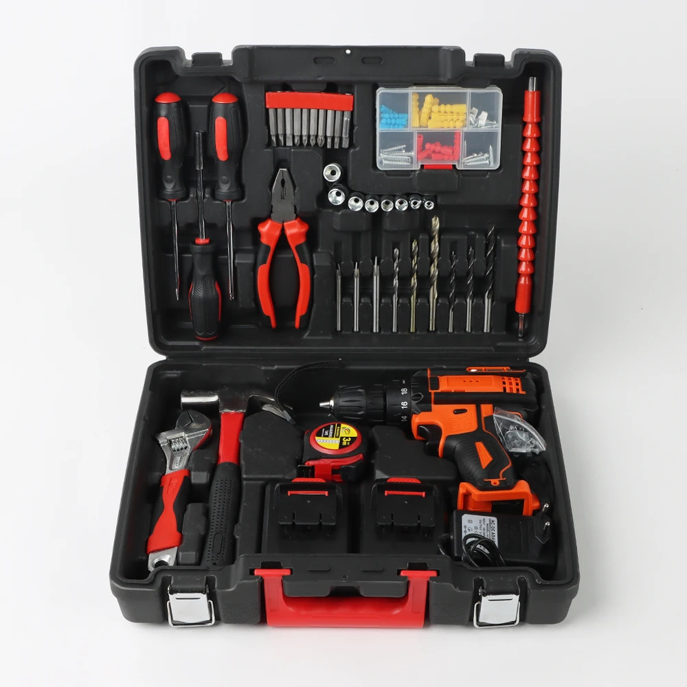 Wholesale 46PCS Professional Practical Home Kit Electrician Cordless Driver Drill Basic Tool Set