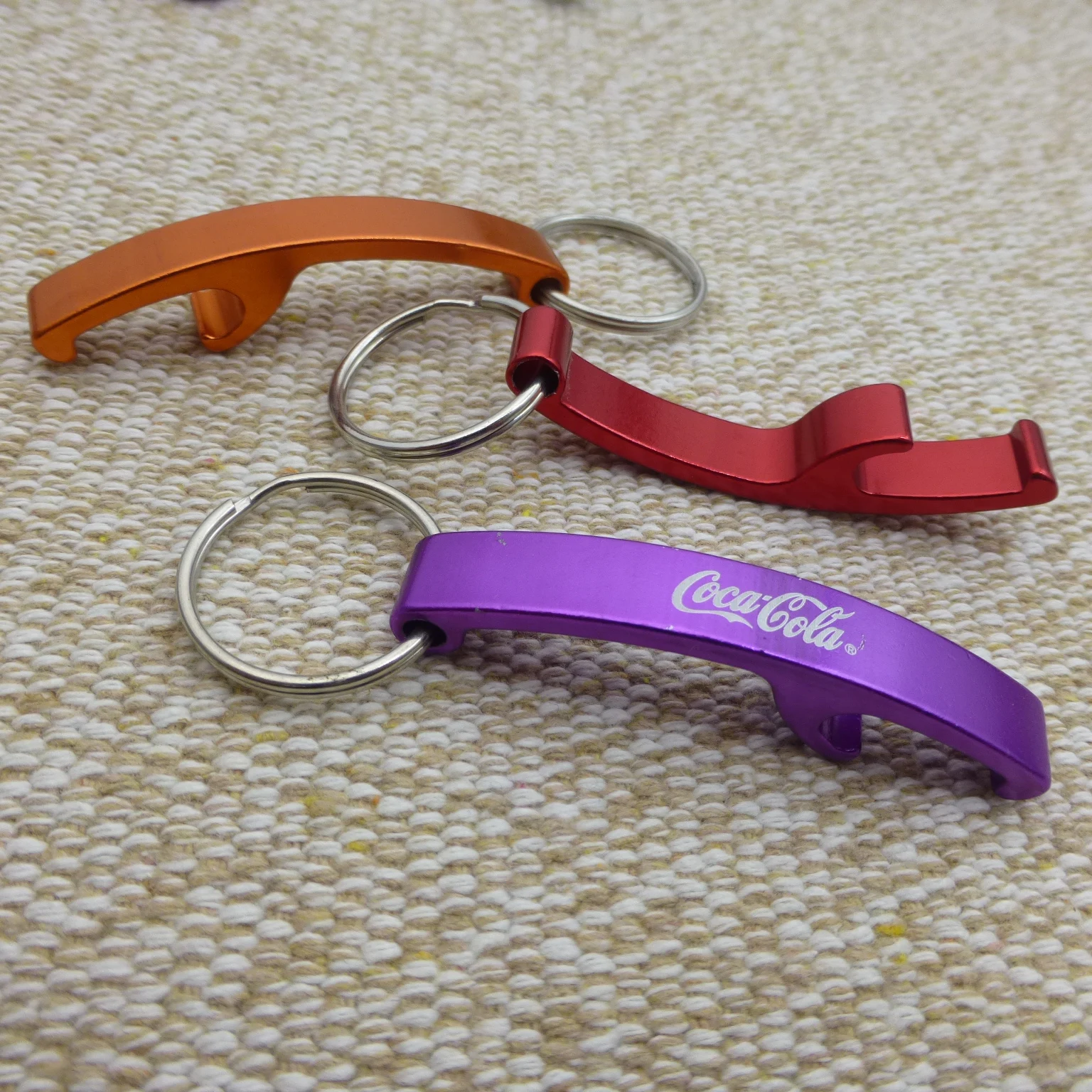 Bottle Opener Keychain Promotional Aluminium Alloy Bottle Opener Key Ring Aluminum Arc Design Accepted Pantone Color 2 PCS 8.5g