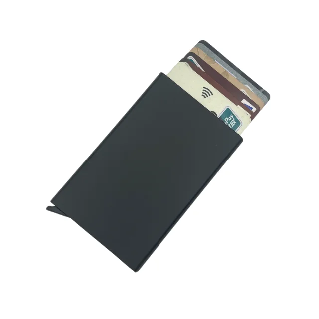 New Trend Personalised Minimalist Wallet Aluminum Metal Credit Card Holder Mens Slim Rfid Block Pop Up Wallet For Gifts