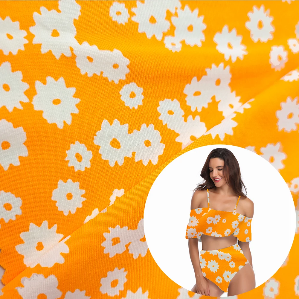 
Free Sample Nylon Spandex Fabric for Swimsuit Sport Wear Floral digital printed Soft Quick-dry OEM 
