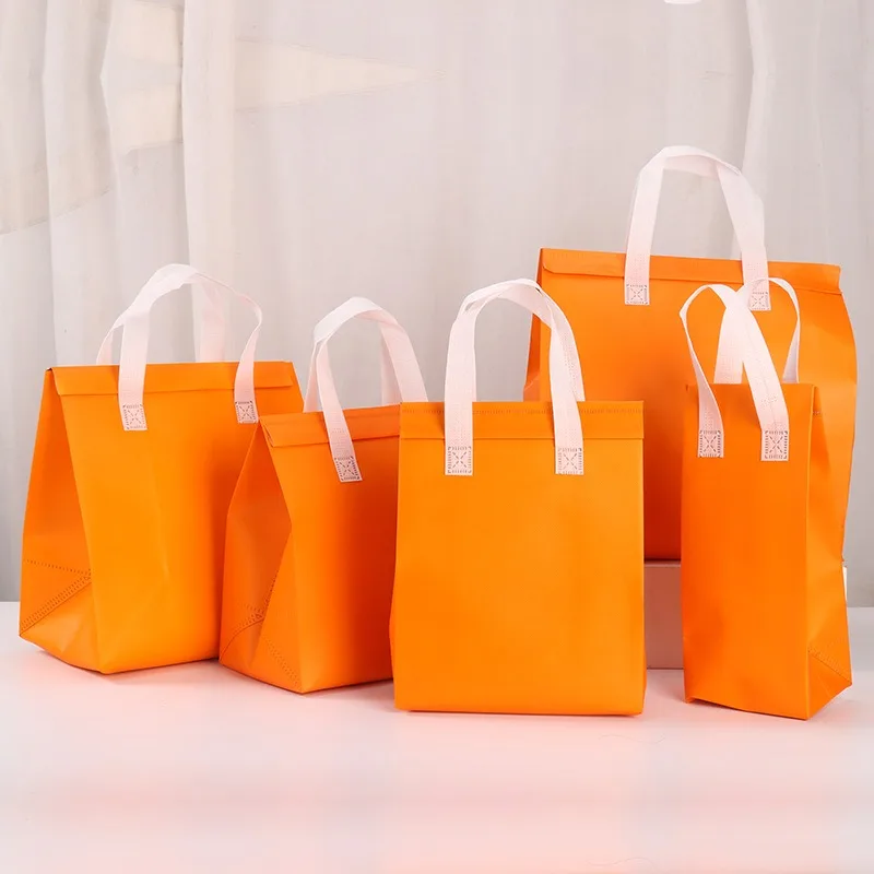 Custom Printed Logo Non-Woven cooler cooling bag Thermal takeaway bag insulated Insulation Lunch Food Delivery Bag for Keep Warm