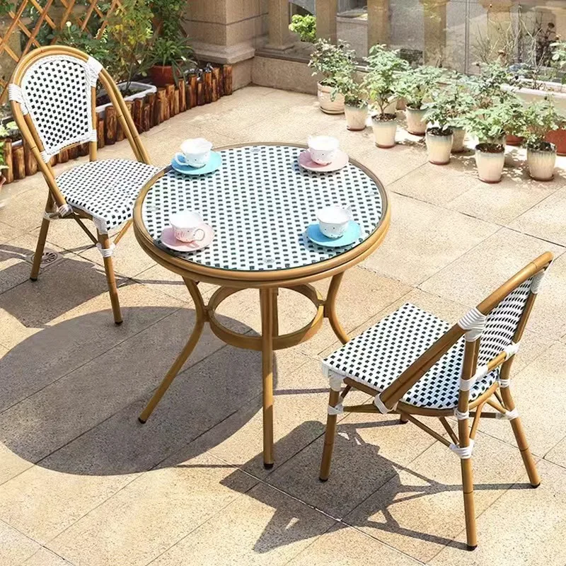 Source manufacturer rattan table and chairs garden outdoor furniture black wicker chair PE rattan outdoor Balcony  Furniture