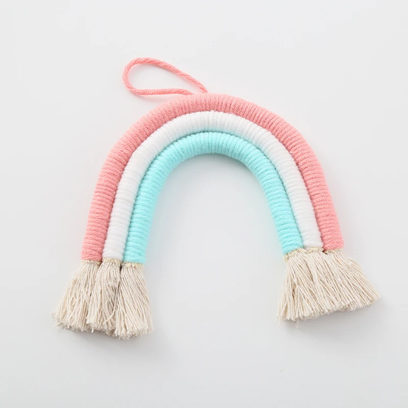 Baby Rainbow Room Decor Hanging Ornament DIY Rope Handmade Woven Wall Decor Macrame Wall Hanging