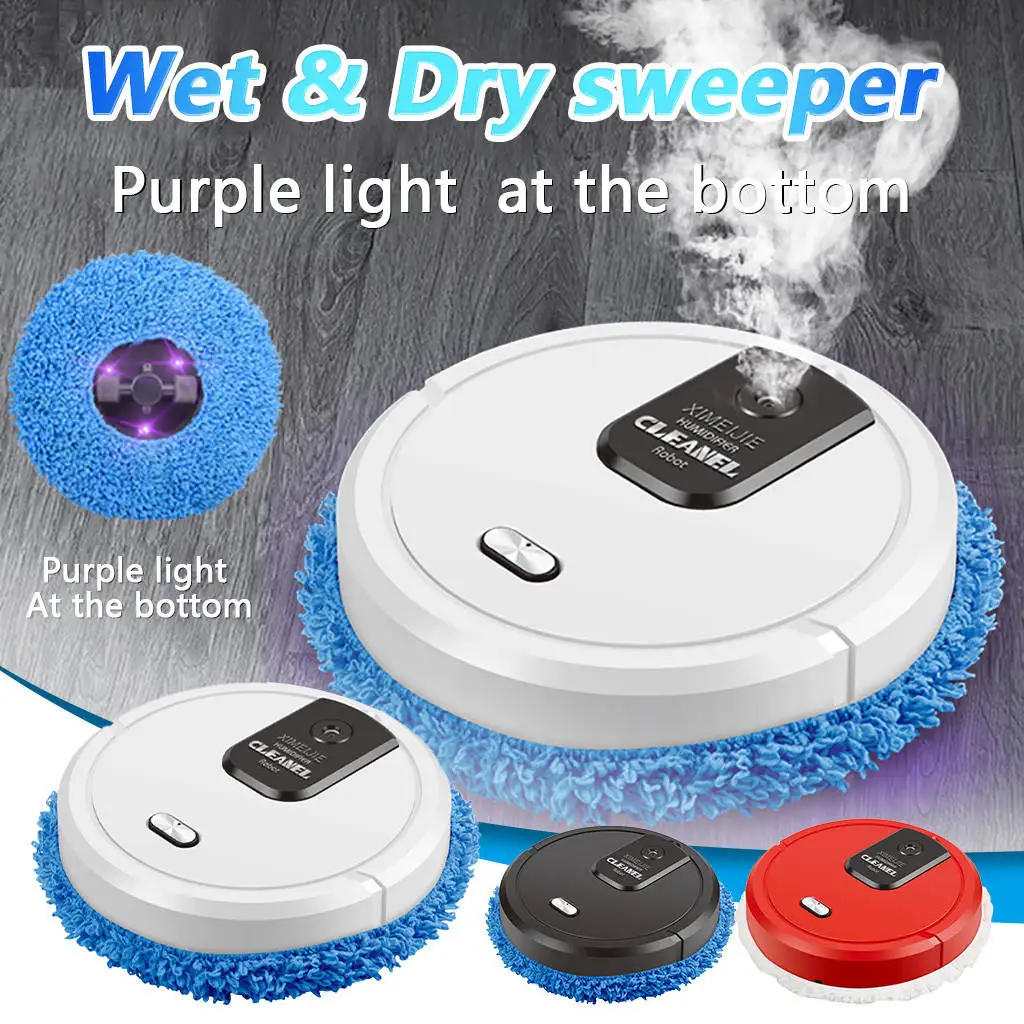 3 in 1 Intelligent Sweeping Robot Vacuum Cleaner Rechargeable Mopping Vacuum Cleaners Humidifying Spray Household Robot Cleaner