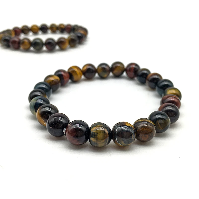 Wholesale Natural Crystal bracelet healing colourful tiger eye 8mm Bracelets red tiger eye Bracelet for Woman gift