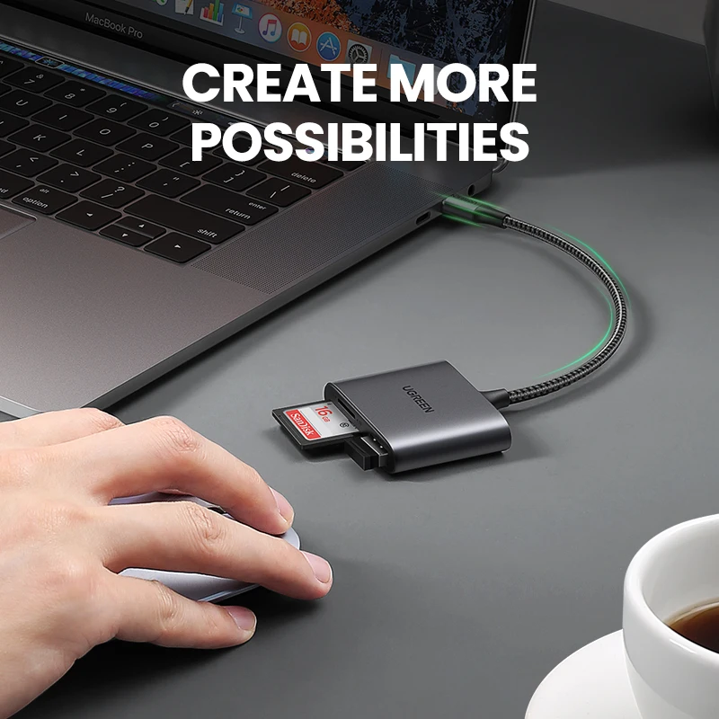  UGREEN USB Type C к SD Micro кардридер для iPad ноутбука HTPC адаптер карты
