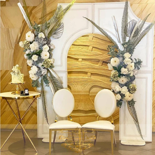 Outdoor furniture events used white pvc wedding arch backdrop