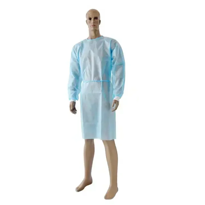 Colors Breathable Blue Coat 2 Pockets Medical Isolation Gowns Disposable  Lab Coat For Adults