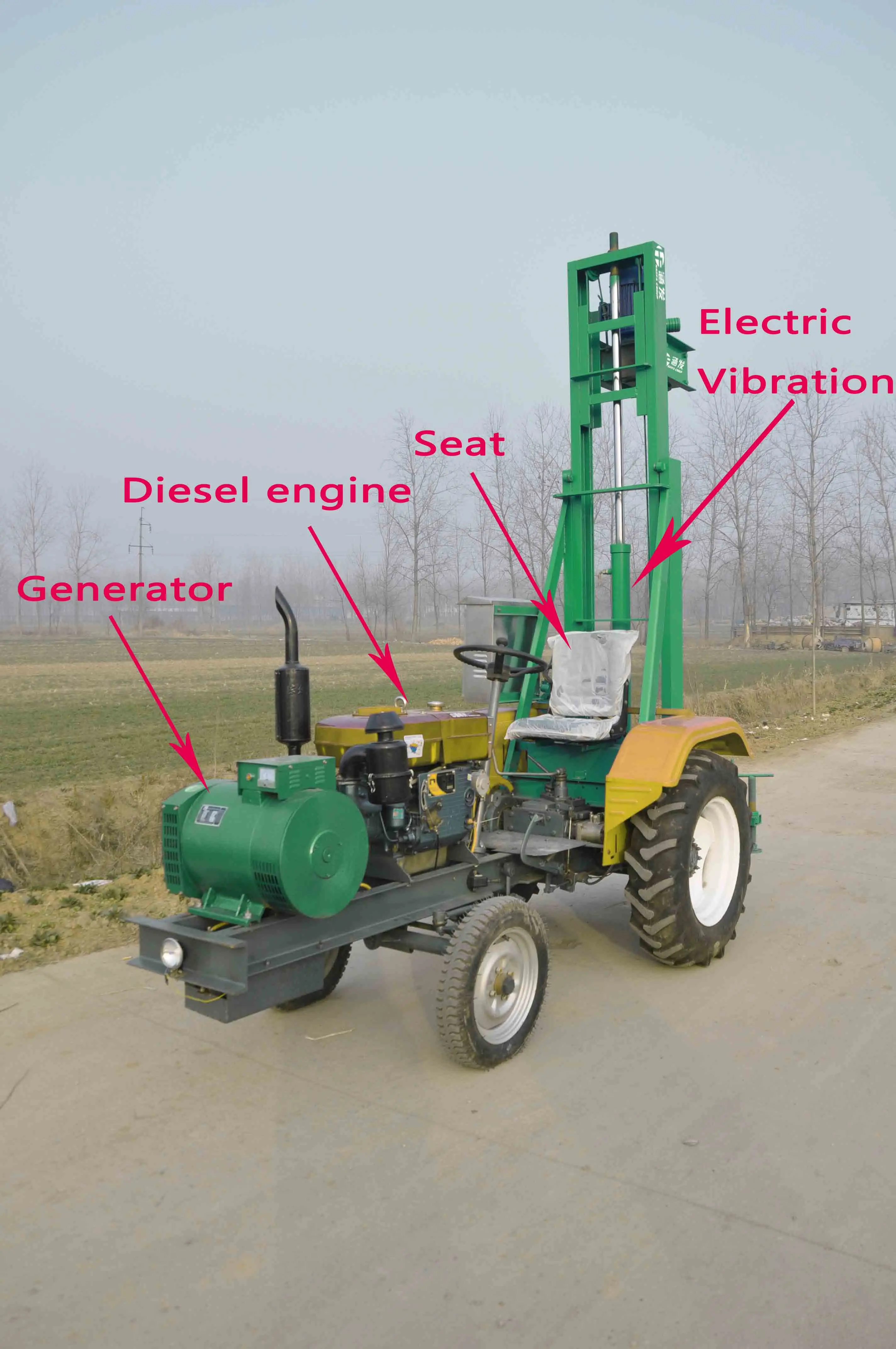 100m 120m Portable small tractor mounted water well drilling rig mining machinery
