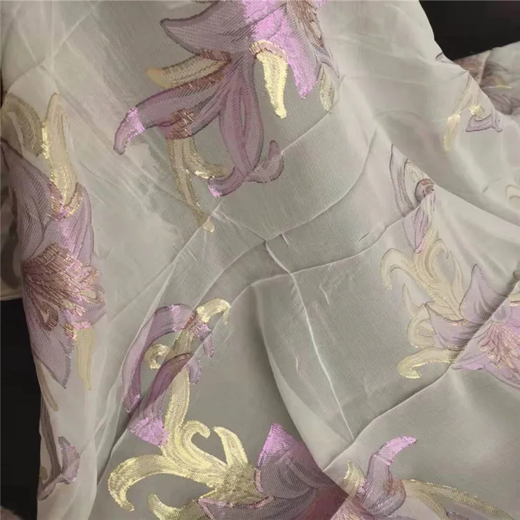 Source Factory Wholesale Metal Wire Pure Silk Mulberry China Chiffon Fabric