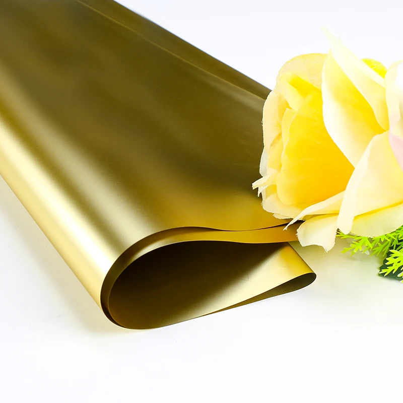 
metallic foil paper Platinum Flower wrapping paper bouquet florist supplier golden paper 