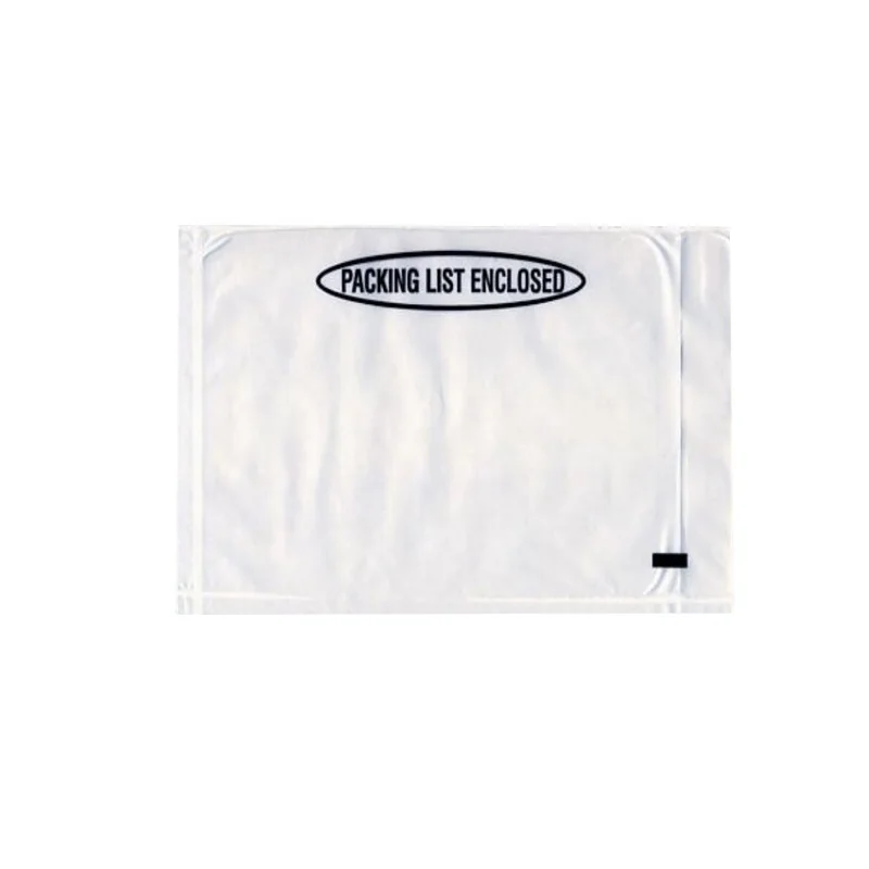 Self-adhesive packing list envelopes for documents