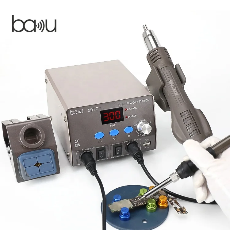BAKU ba-601C+ mini rework soldering station high safety level smd hot air soldering station