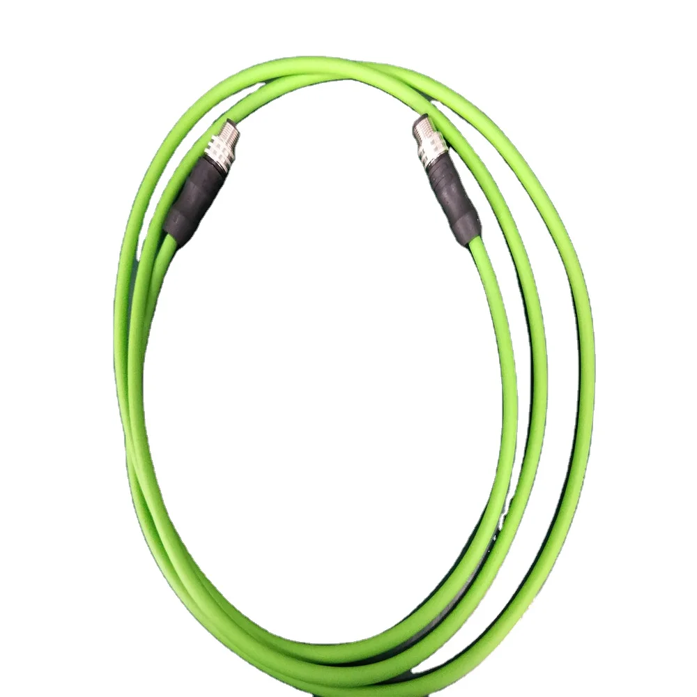 
Waterproof M12 4pins male to male industrial ethernet connector with 2m cable moduled 