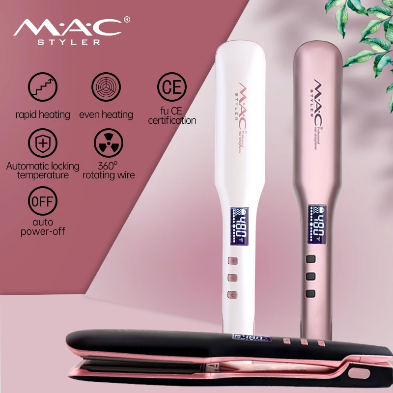 Professional Salon Barber Equipment Hair Straightener with Bag Comb Hairpin Tourmaline Flat Iron Hair Straighteners durable use