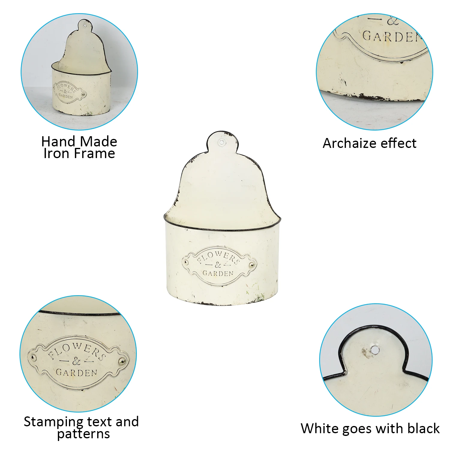 Geometric Wall Decor Container Succulent Plants Air Plant Mini Cactus White Metal Hanging Planter Vase