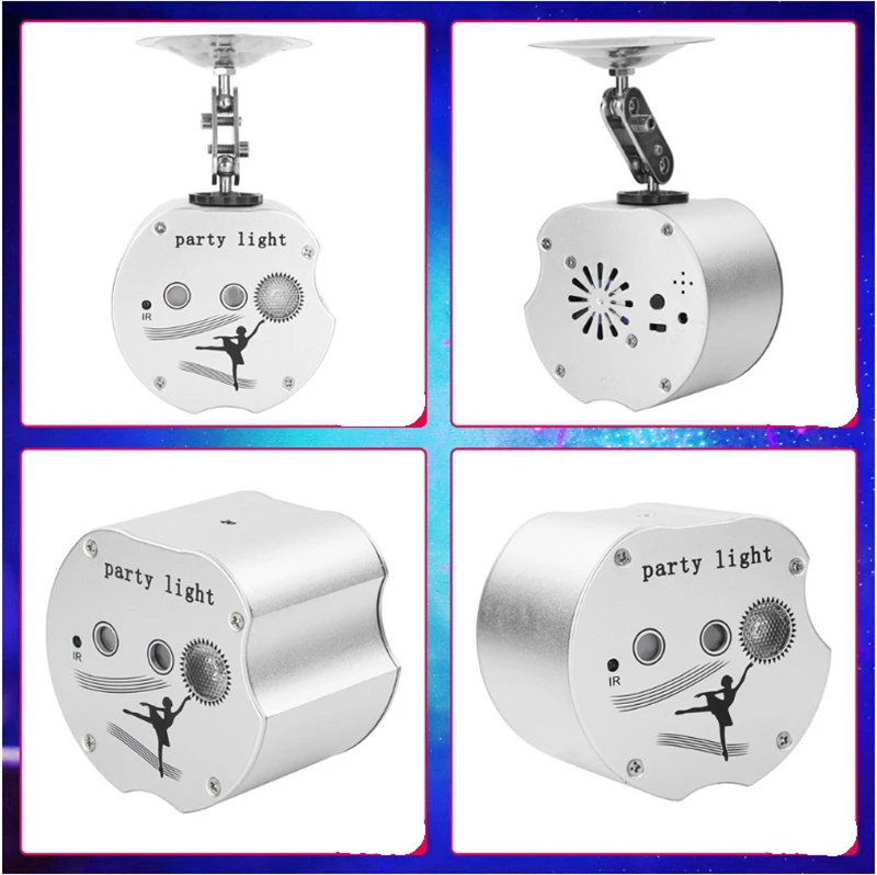 New Arrival Portable DJ Disco Stage Laser Light with Remote Control Sound Activated LED Projector RGB 48 Patterns Party Light