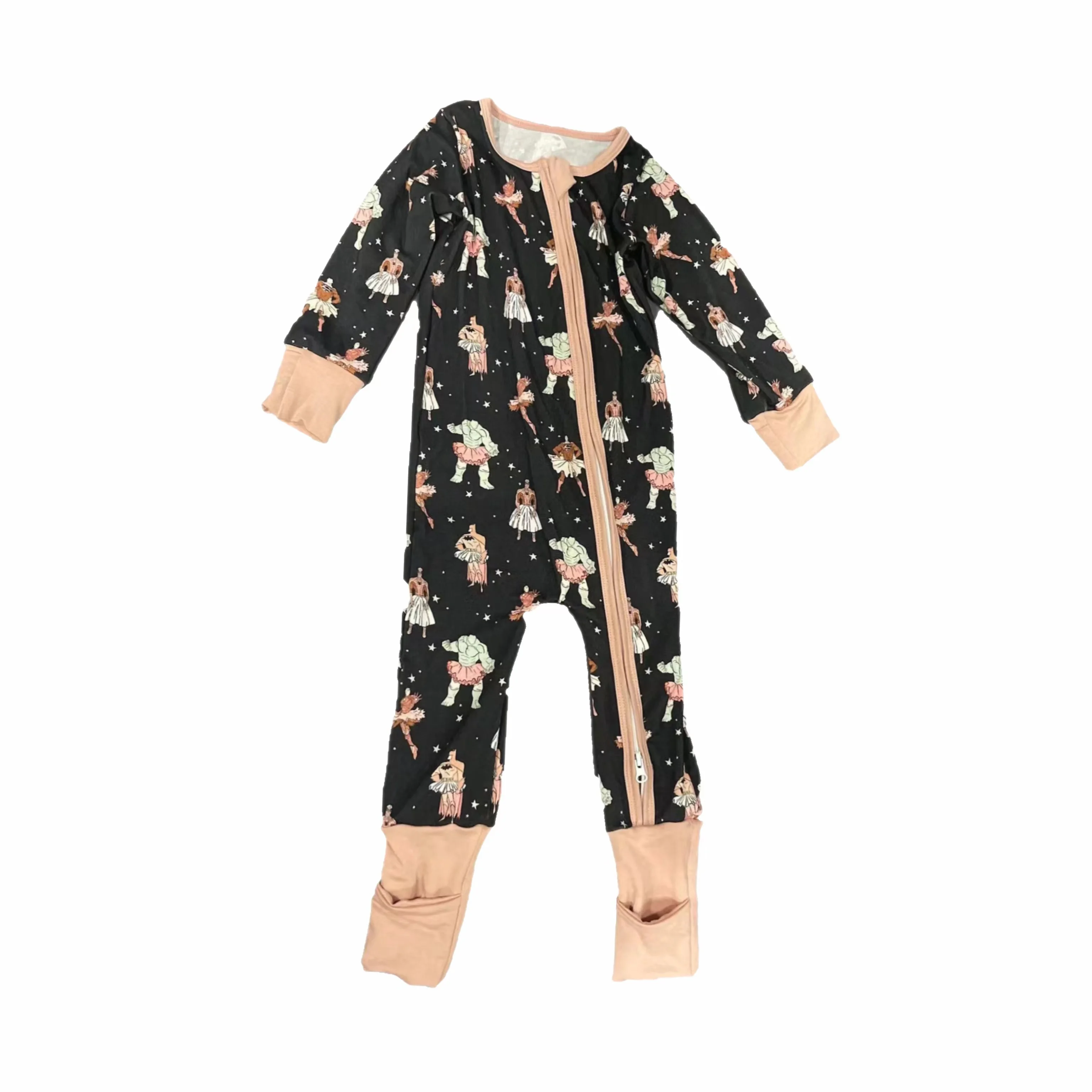 2023 New style Custom high quality bamboo baby pajamas Checked 95% bamboo viscose 5% spandex baby pajamas