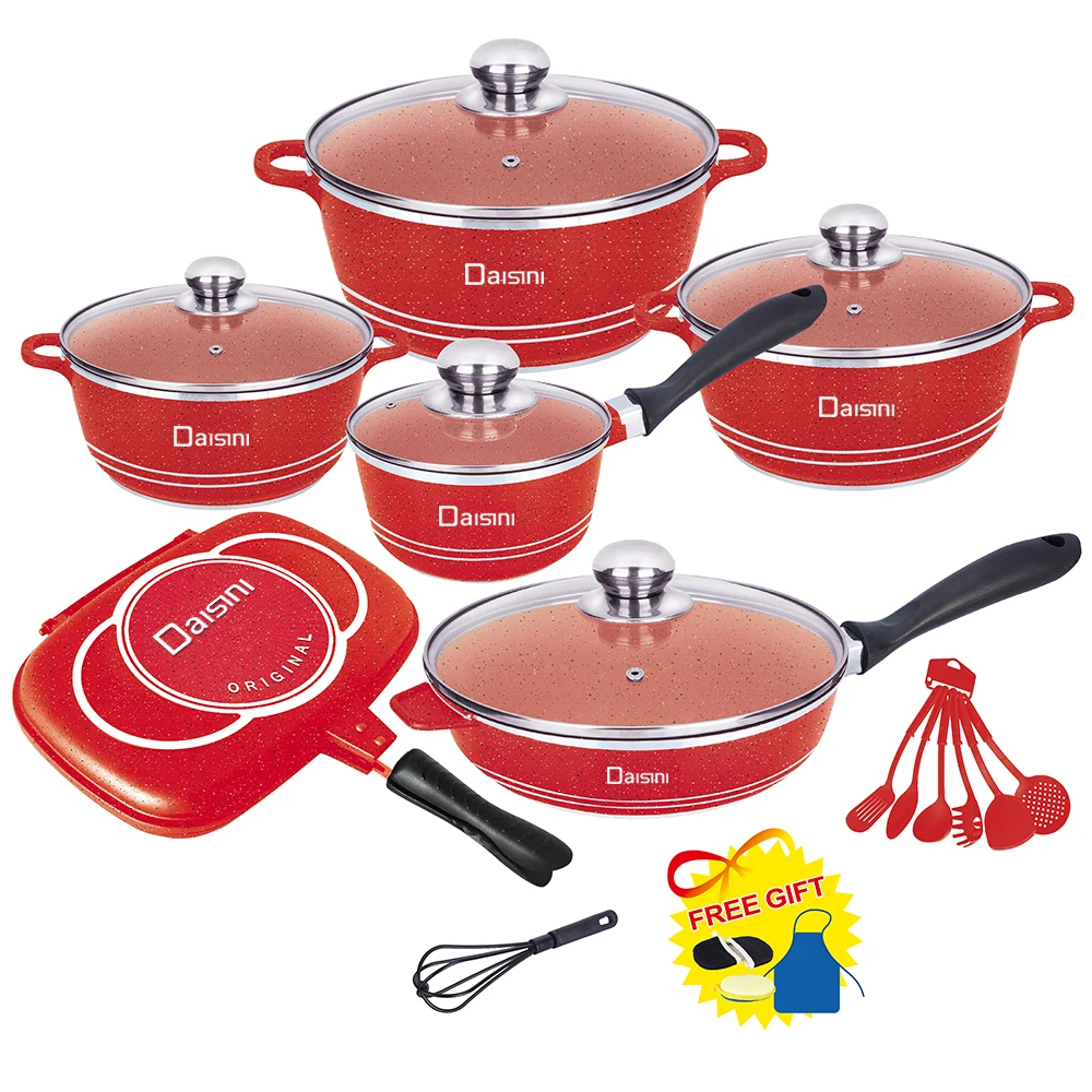 
Hot Sell Die Cast Aluminum Non Stick 23pcs Cookware Set 