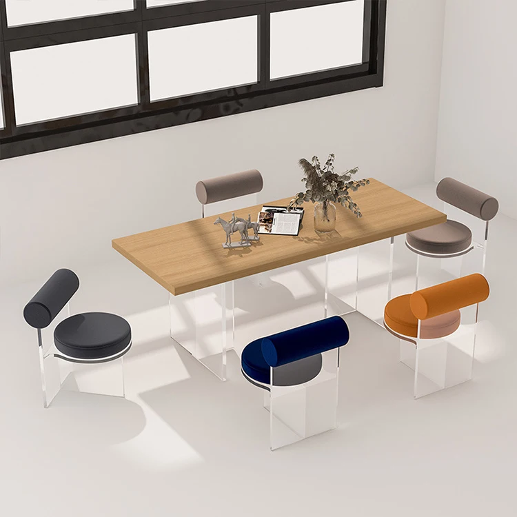 Creative Home Acrylic Dining Chair Makeup Chair Transparent Acrylic Backrest Leisure Chair
