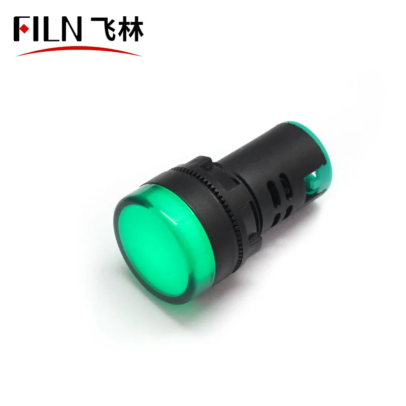 filn 22mm plastic led indicator light black shell signal lamp indicator lamp green yellow pilot lamp
