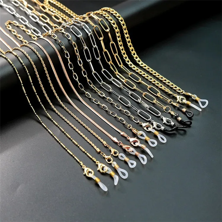 Цепочка для очков для мужчин и женщин, базовая Маскировочная цепь, из железа и латуни, бижутерия