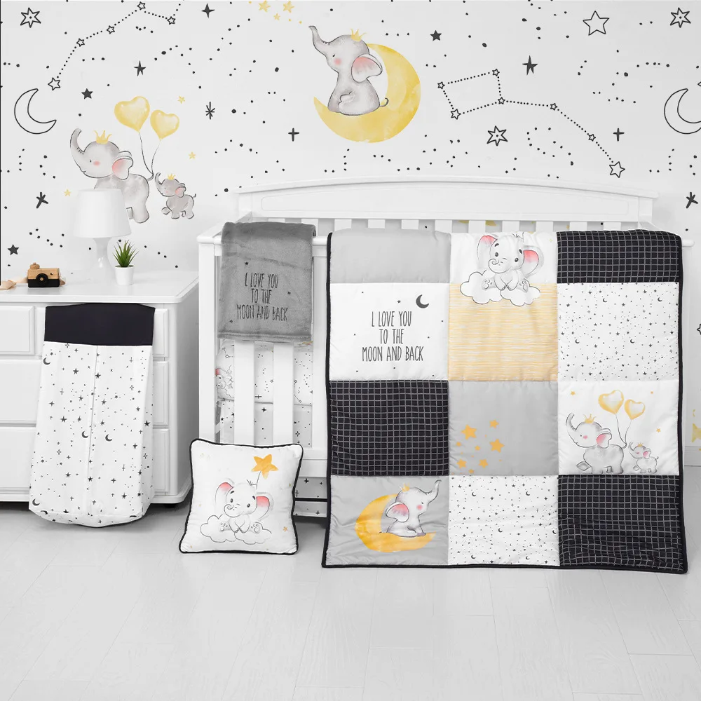 3pcs Various Printing Lightweight Soft Baby Bedding Set For Newborn